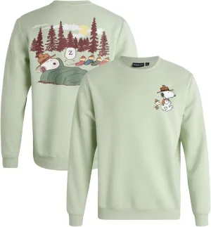 Peanuts Men's Snoopy Sweatshirt - Chest & Back Fleece Pullover Crewneck Graphic Sweatshirt - Long Sleeve Shirts for Men S-XL