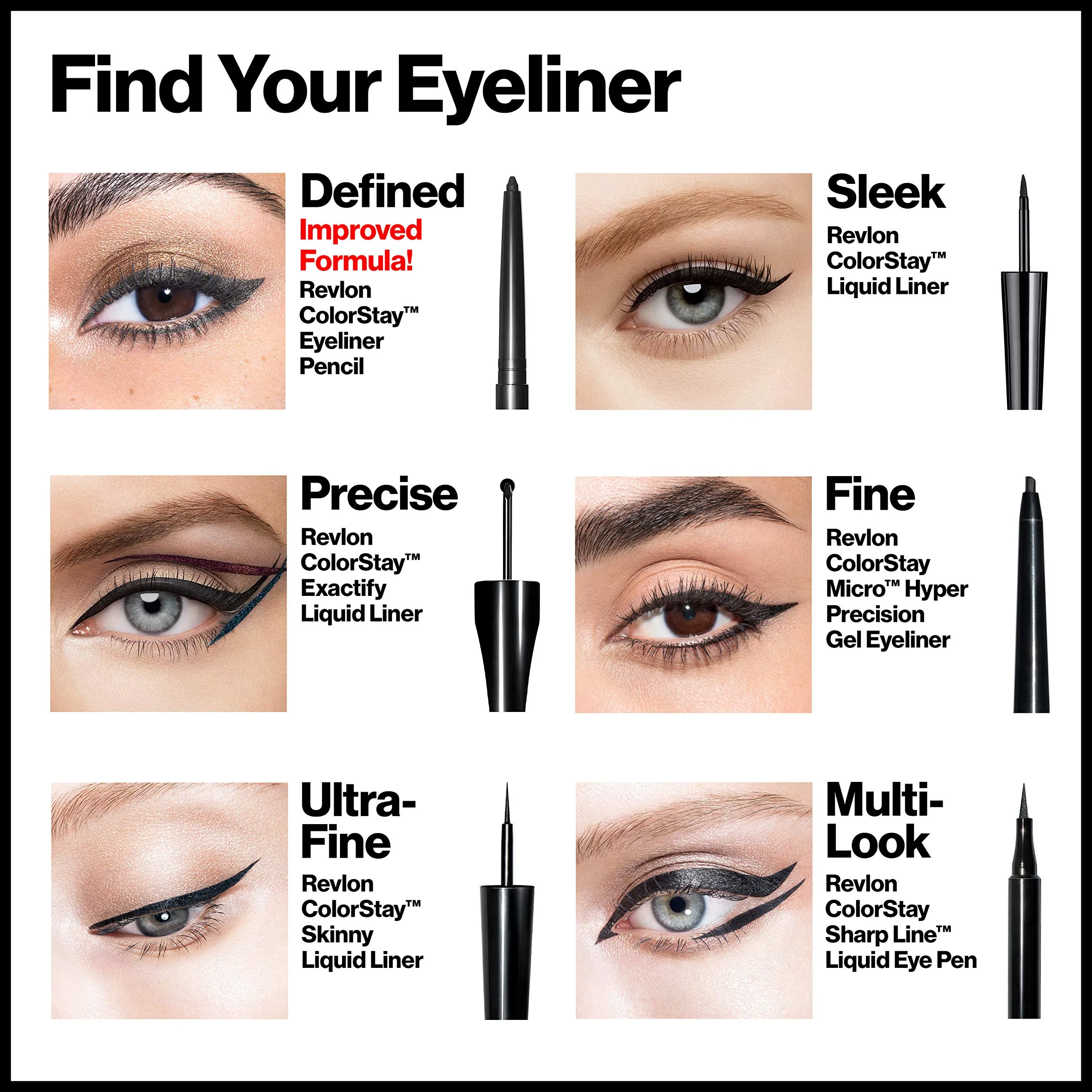 Pencil Eyeliner by Revlon, ColorStay Eye Makeup with Built-in Sharpener, Waterproof, Smudgeproof, Longwearing with Ultra-Fine Tip, Black Brown, 0.01 Oz