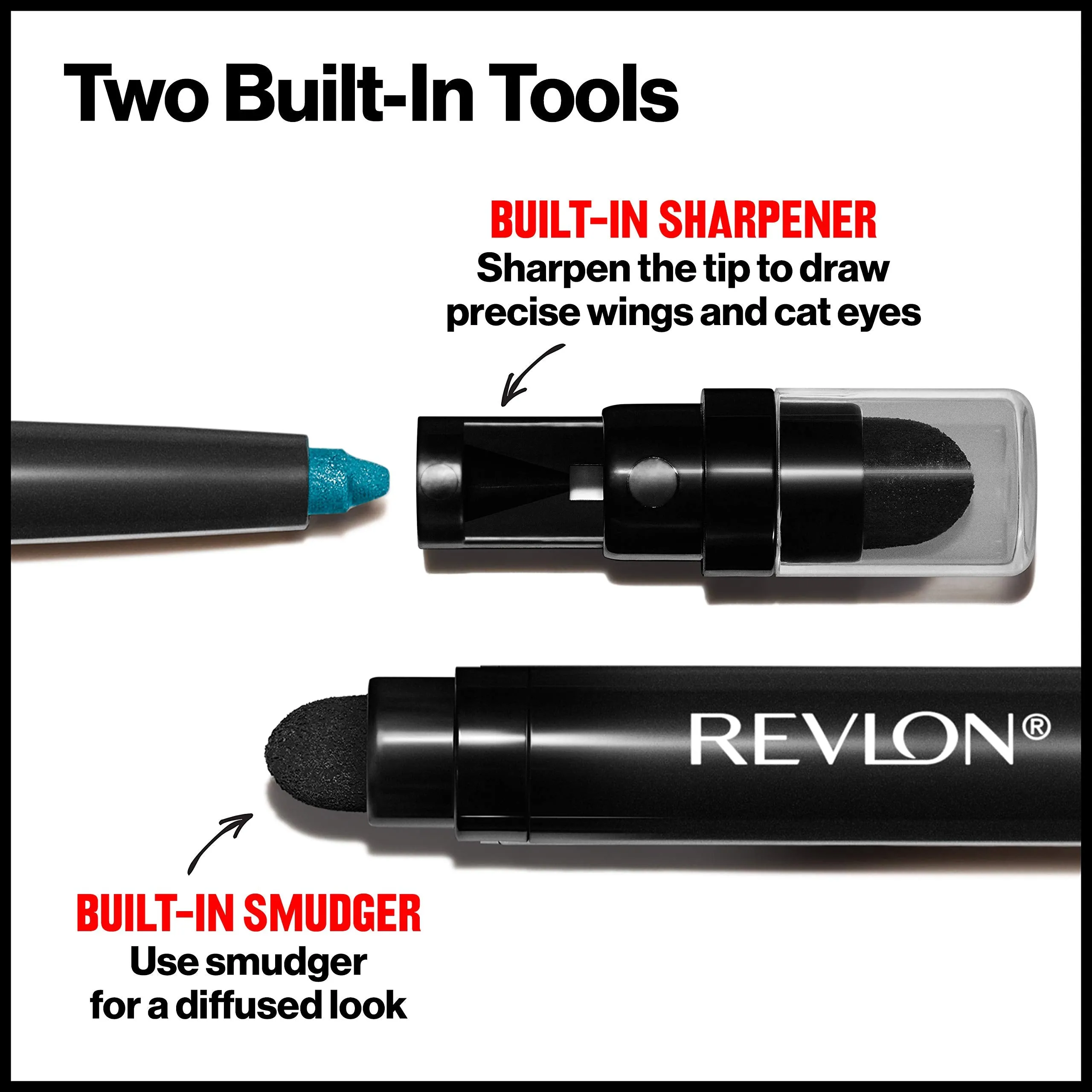 Pencil Eyeliner by Revlon, ColorStay Eye Makeup with Built-in Sharpener, Waterproof, Smudgeproof, Longwearing with Ultra-Fine Tip, Black Brown, 0.01 Oz