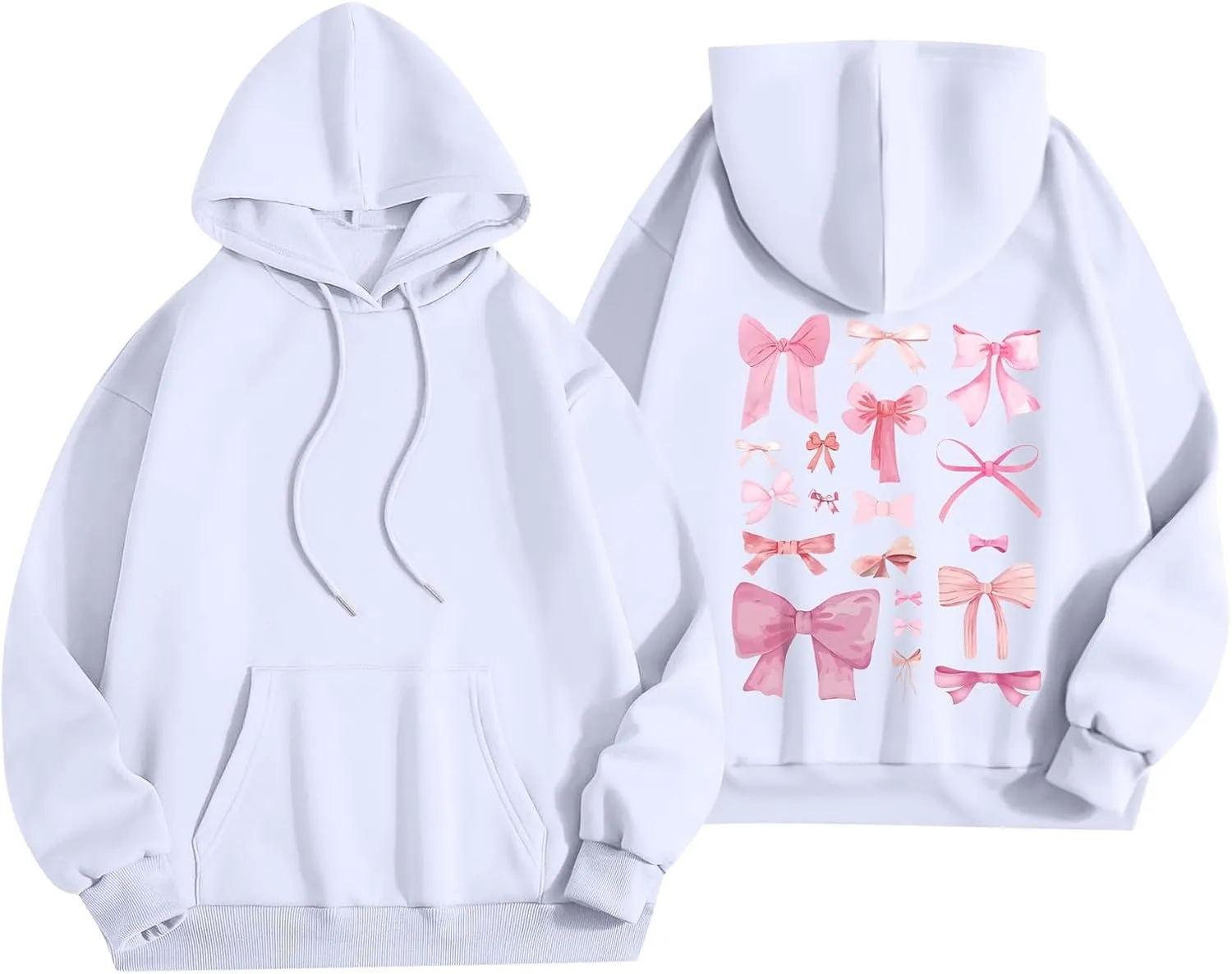 Pink Palm Puff Hoodie Preppy Y2k Hoodie Cute Graphic Hoodies for Teen Girls Oversized Clothes