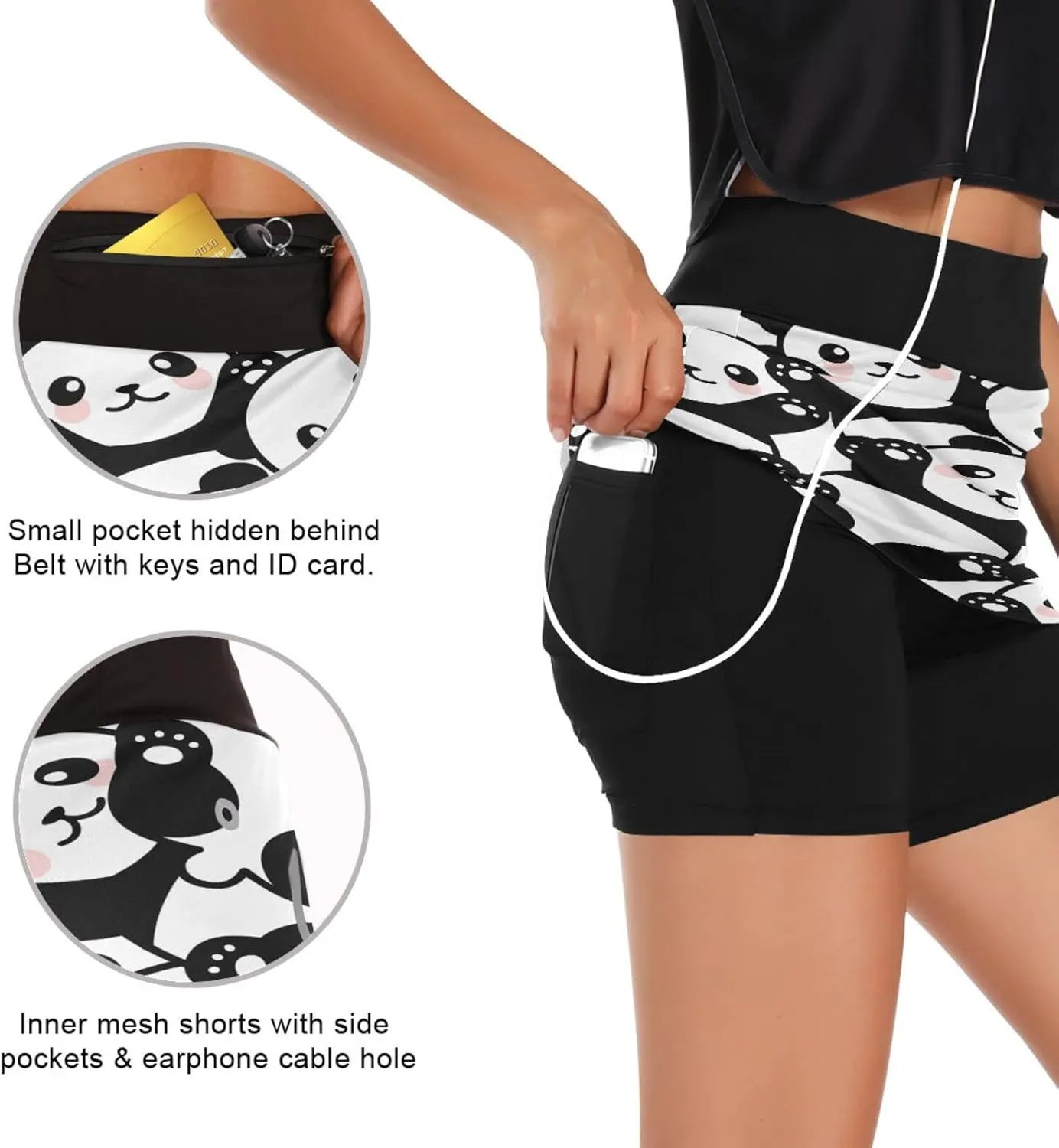 Plaaee Athletic Tennis Golf Skorts Skirts Dogs Prints Women Workout Sports Skirts S