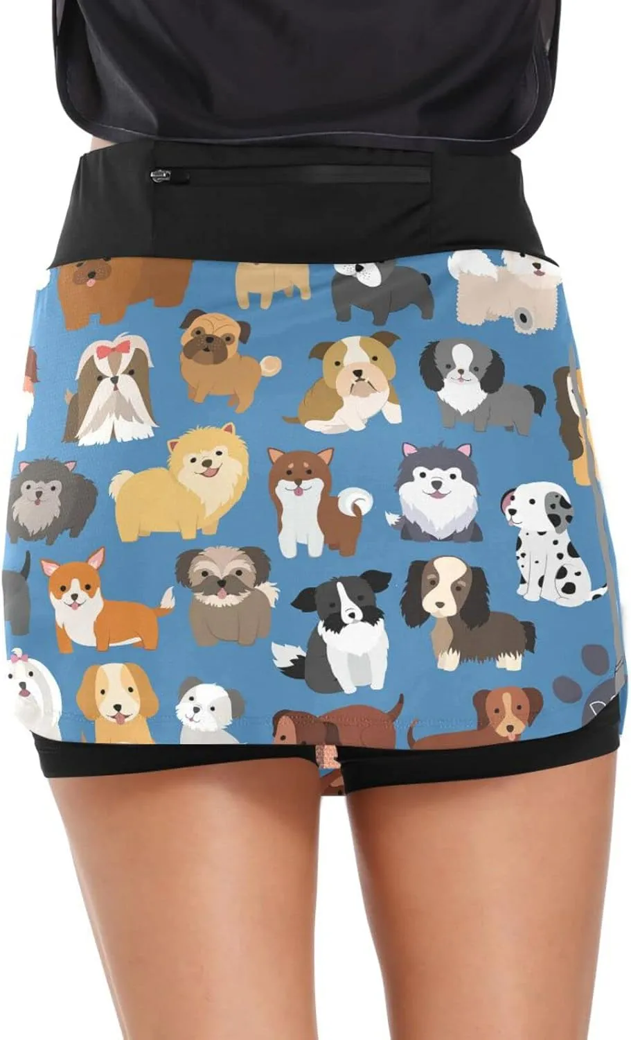 Plaaee Athletic Tennis Golf Skorts Skirts Dogs Prints Women Workout Sports Skirts S