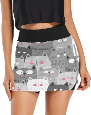 Plaaee Athletic Tennis Golf Skorts Skirts Dogs Prints Women Workout Sports Skirts S