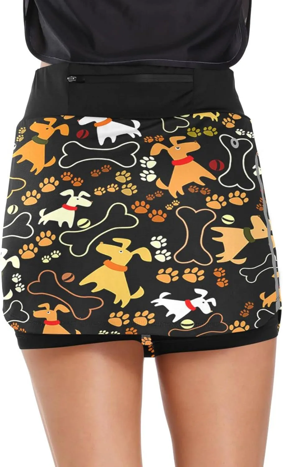 Plaaee Athletic Tennis Golf Skorts Skirts Dogs Prints Women Workout Sports Skirts S