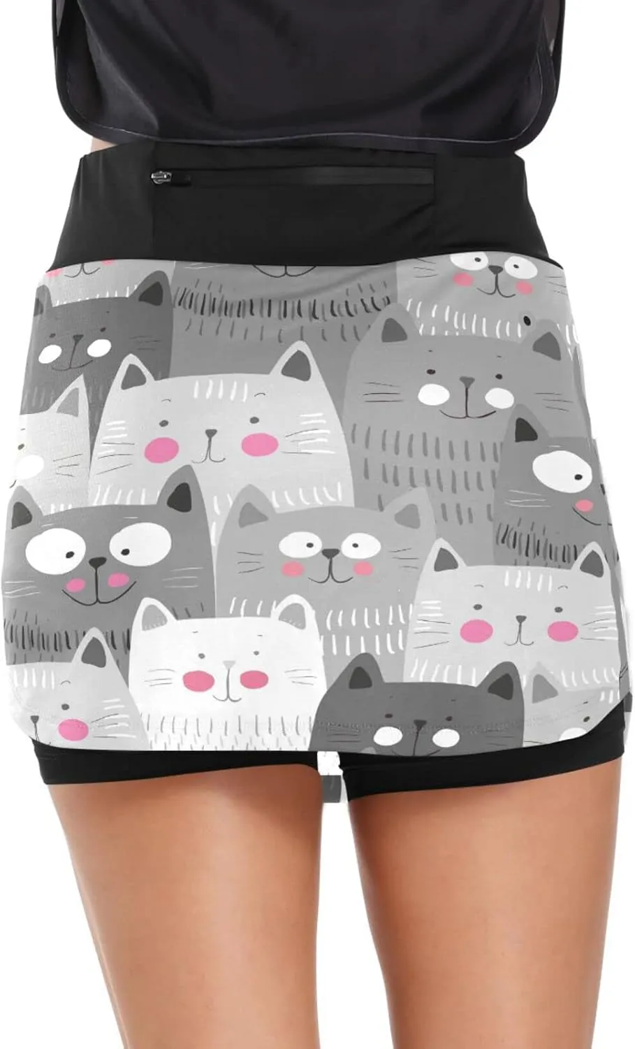 Plaaee Athletic Tennis Golf Skorts Skirts Dogs Prints Women Workout Sports Skirts S
