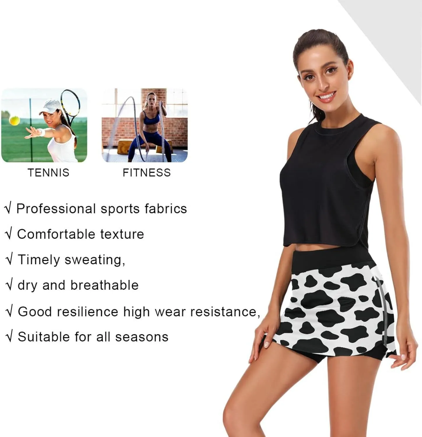 Plaaee Athletic Tennis Golf Skorts Skirts Dogs Prints Women Workout Sports Skirts S