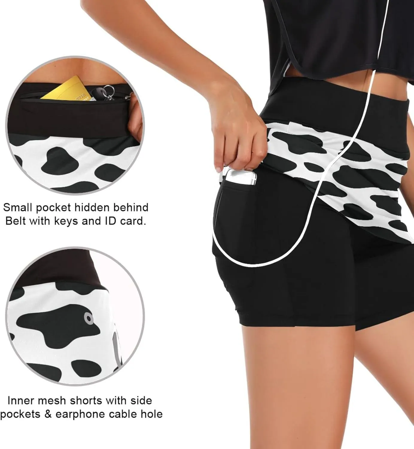 Plaaee Athletic Tennis Golf Skorts Skirts Dogs Prints Women Workout Sports Skirts S