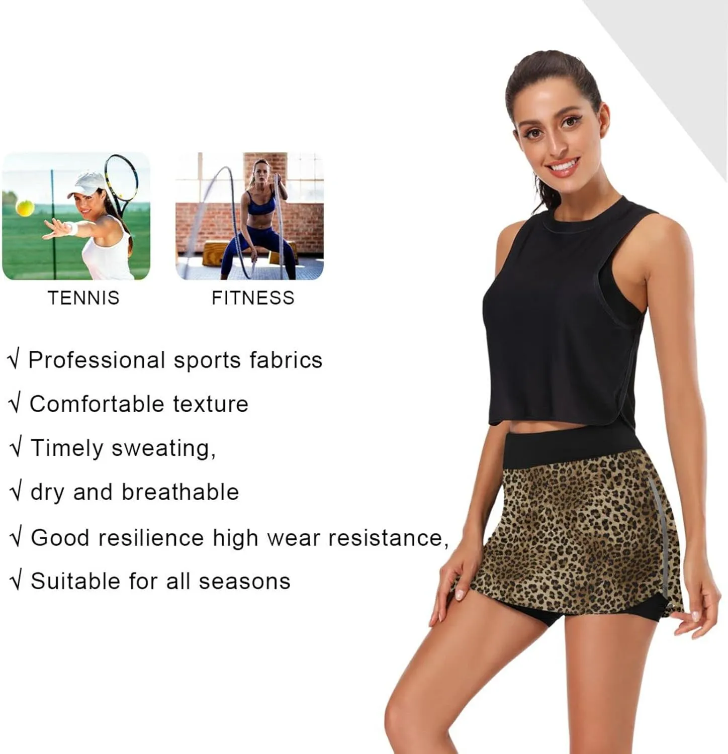 Plaaee Athletic Tennis Golf Skorts Skirts Dogs Prints Women Workout Sports Skirts S