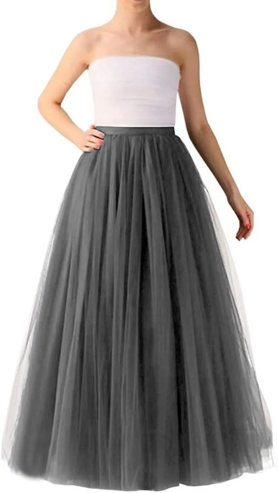 Pleated Tulle Skirts for Women Midi Length Womens Pleated Princess Mesh Skirt Adult Dark Purple Tulle Skirt for