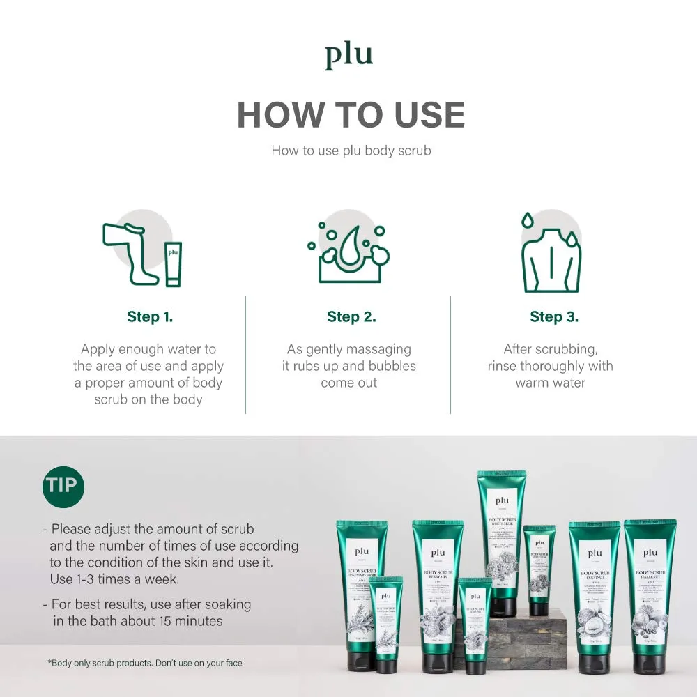 plu Body Scrub Pomegranate 3-in-1 Exfoliating & Moisturizing & Glowing Effect