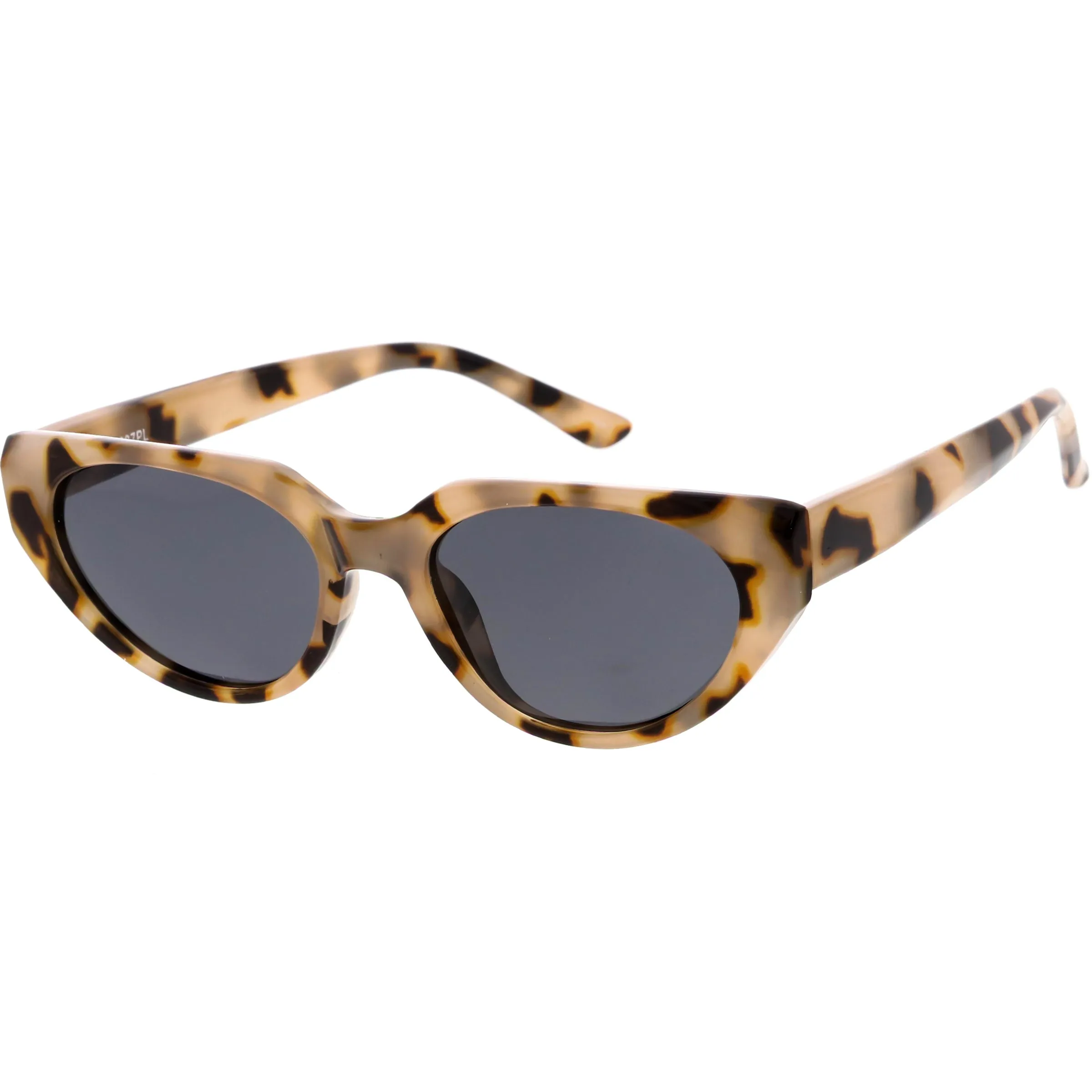 Polarized Neutral Colored Oval Lens Wide Arms Cat Eye Sunglasses C928