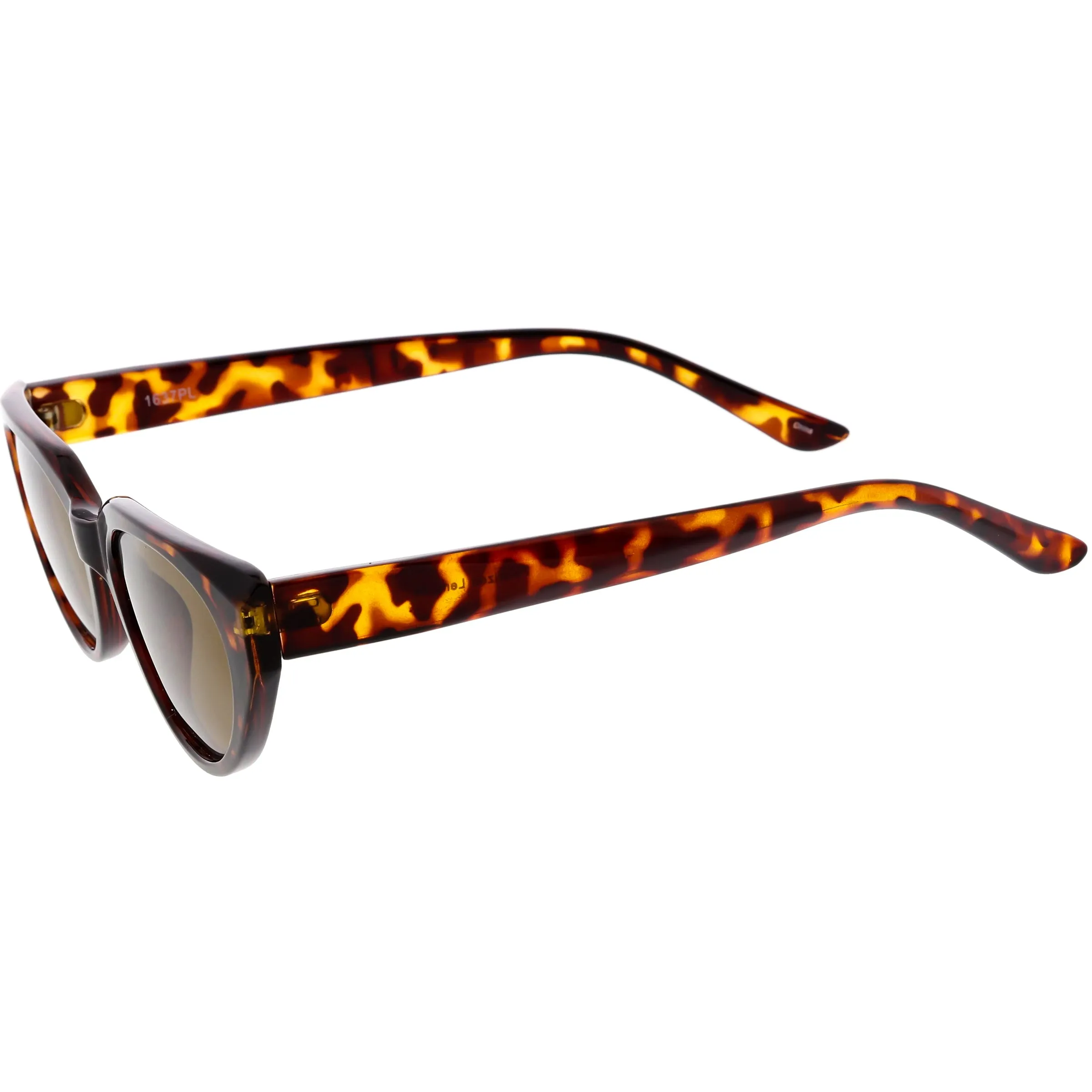 Polarized Neutral Colored Oval Lens Wide Arms Cat Eye Sunglasses C928