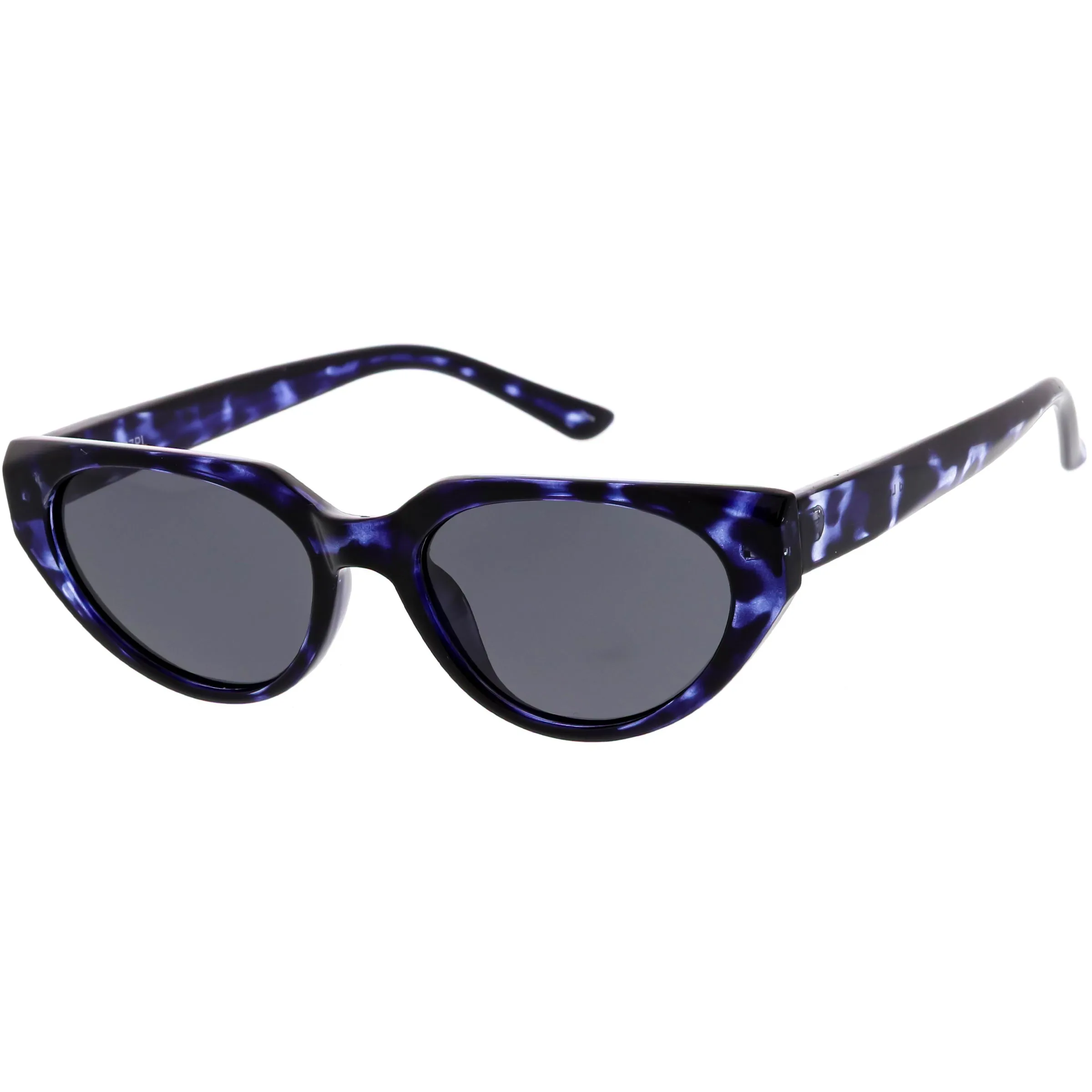 Polarized Neutral Colored Oval Lens Wide Arms Cat Eye Sunglasses C928