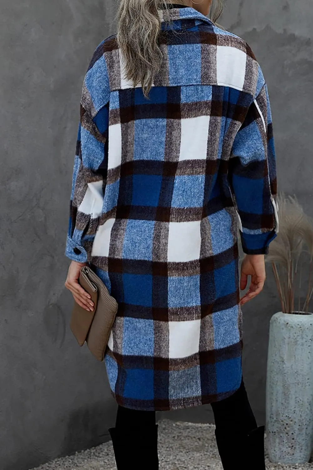 PRETTYGARDEN Women's 2025 Plaid Shacket Jacket Long Sleeve Button Down Shirts Fashion Winter Wool Coats