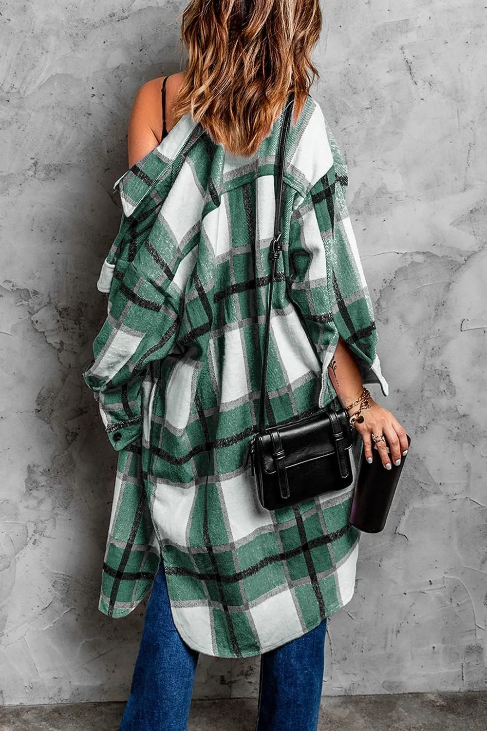 PRETTYGARDEN Women's 2025 Plaid Shacket Jacket Long Sleeve Button Down Shirts Fashion Winter Wool Coats