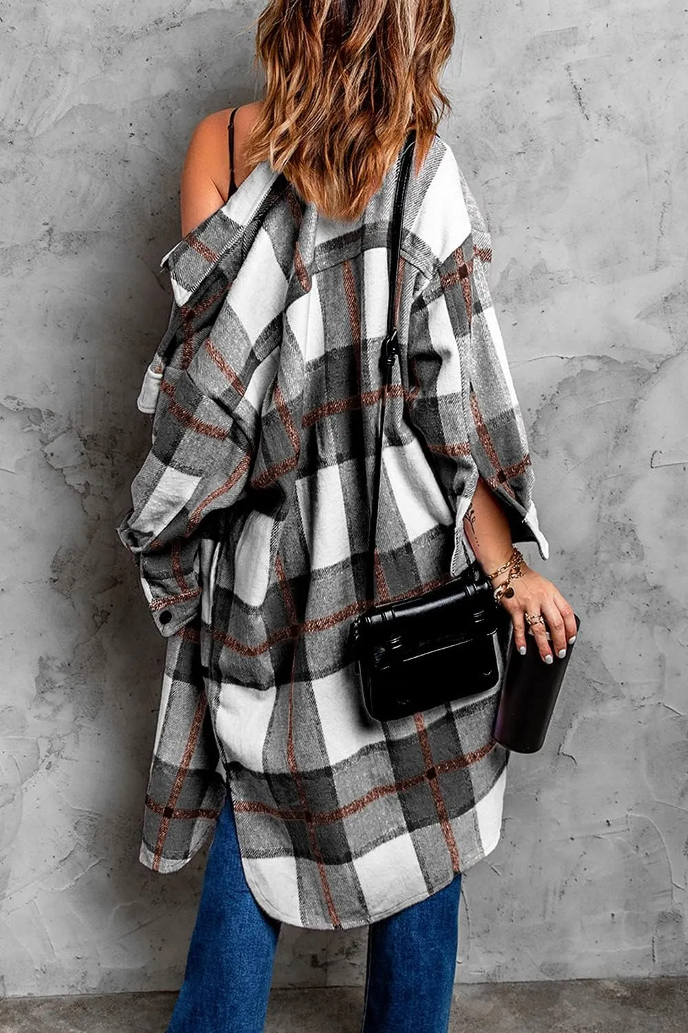 PRETTYGARDEN Women's 2025 Plaid Shacket Jacket Long Sleeve Button Down Shirts Fashion Winter Wool Coats