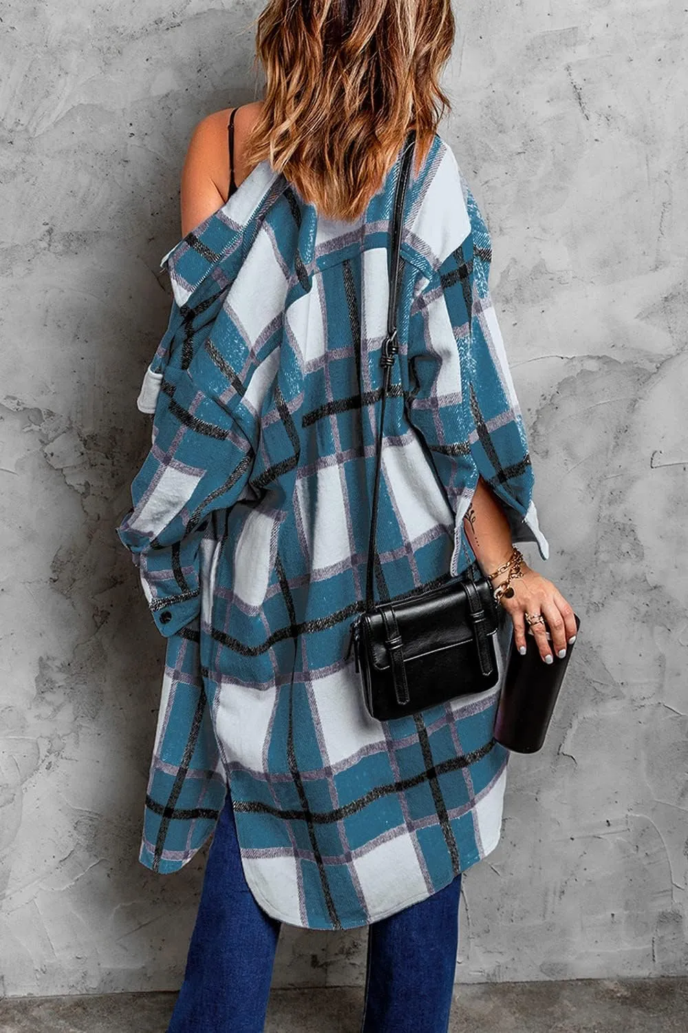 PRETTYGARDEN Women's 2025 Plaid Shacket Jacket Long Sleeve Button Down Shirts Fashion Winter Wool Coats