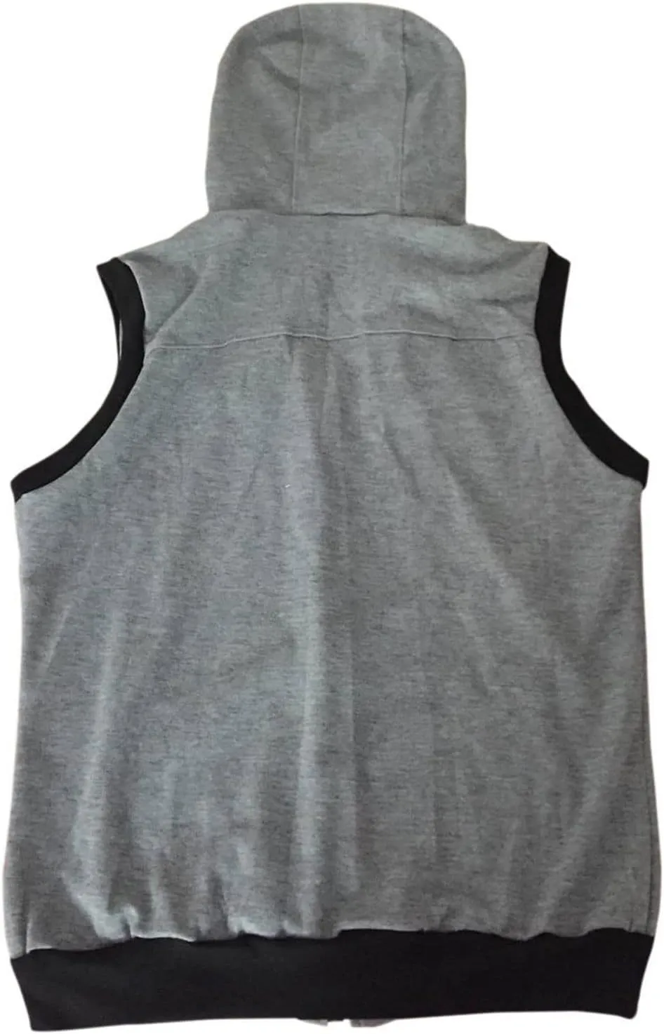 Previn Men's Sleeveless Hoodie Casual Slim Fit Zip Up Drawstring Plain Tank Top Hooded Vests