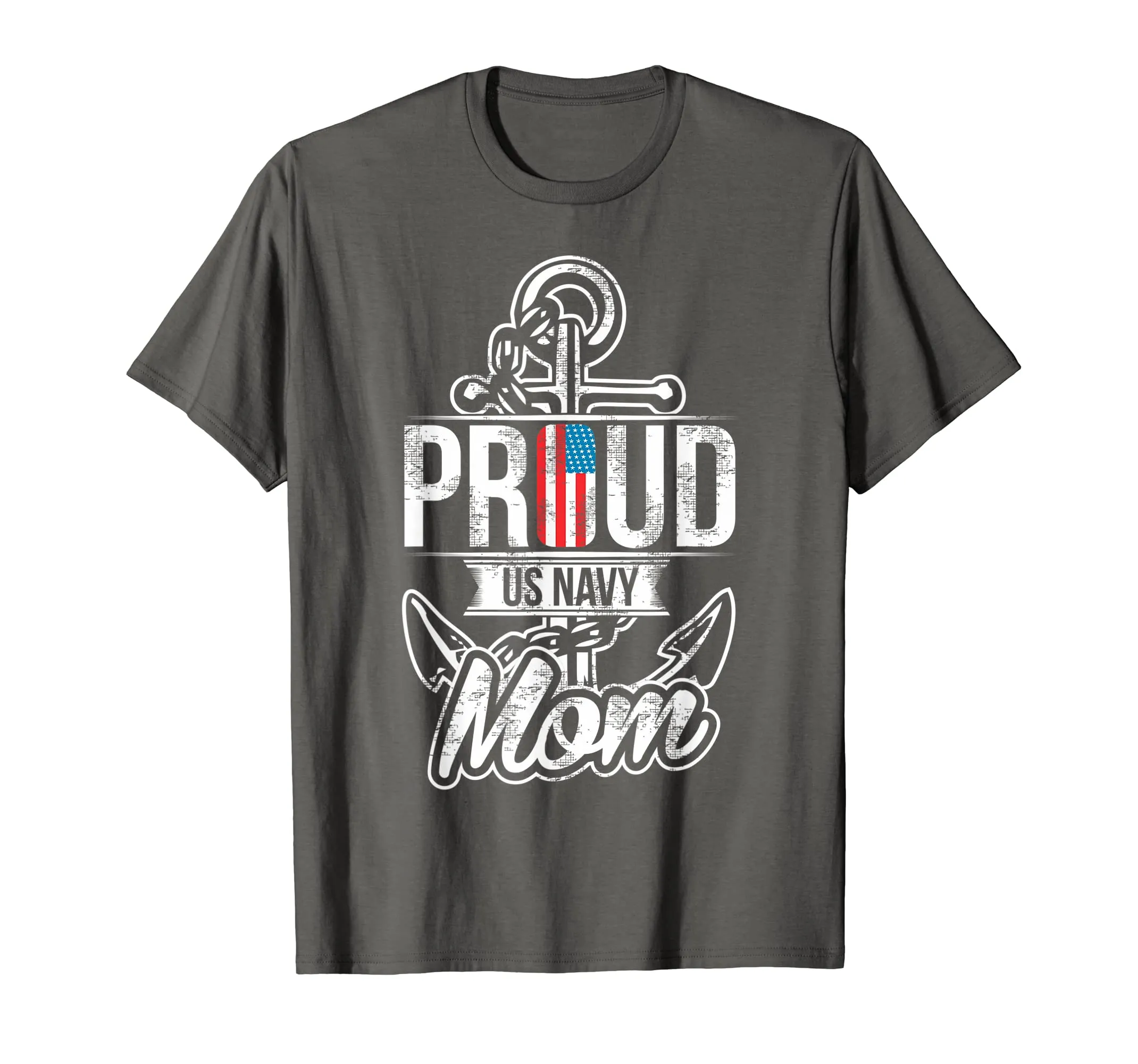 Proud US Navy Mom T-Shirt - Patriotic American Mother Tee