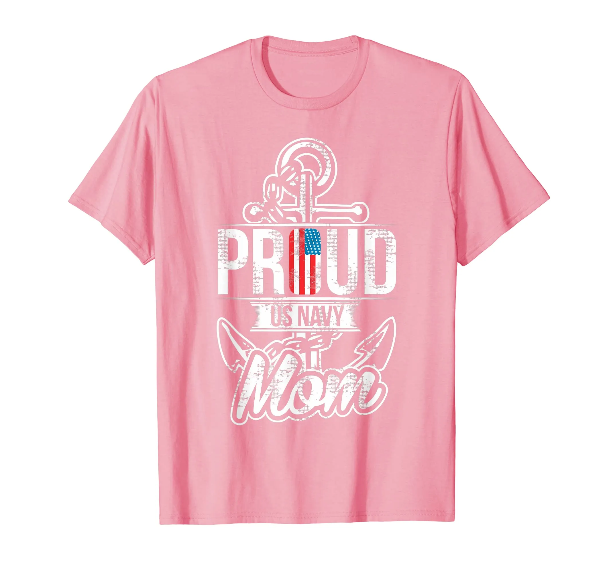 Proud US Navy Mom T-Shirt - Patriotic American Mother Tee
