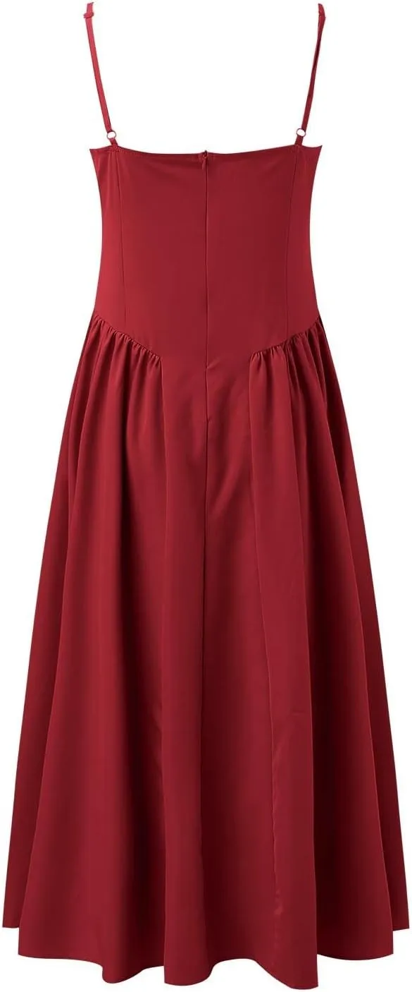 PTOLOCIF Summer Dresses for Women 2024, Trendy Bohemian Long Beach Sundresses Sleeveless Maxi Dress High Waisted Swing Dress