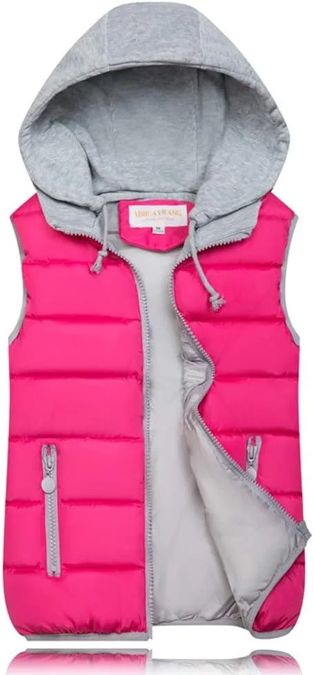 Puffer Vest Women with Hood Quilted Vest Lightweight Zip Up Padded Down Vests Sleeveless Winter Puffer Jacket Gilet Outerwear