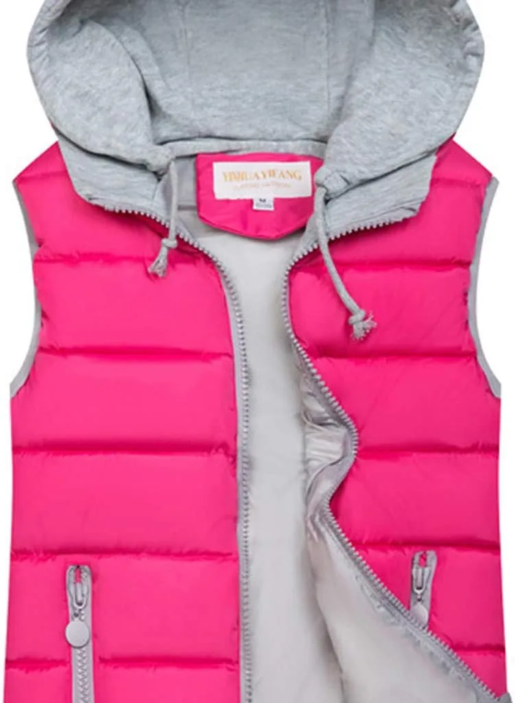 Puffer Vest Women with Hood Quilted Vest Lightweight Zip Up Padded Down Vests Sleeveless Winter Puffer Jacket Gilet Outerwear