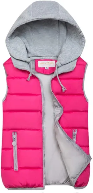 Puffer Vest Women with Hood Quilted Vest Lightweight Zip Up Padded Down Vests Sleeveless Winter Puffer Jacket Gilet Outerwear