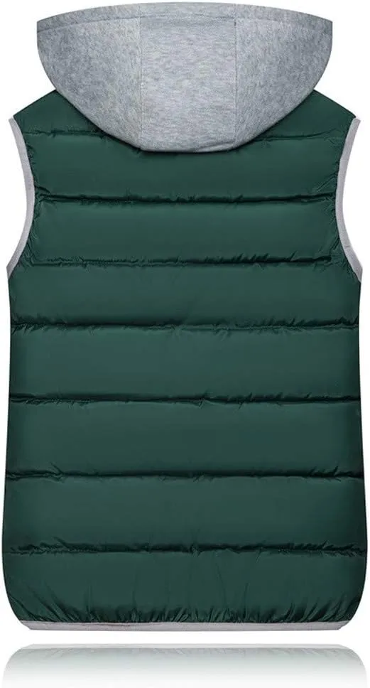 Puffer Vest Women with Hood Quilted Vest Lightweight Zip Up Padded Down Vests Sleeveless Winter Puffer Jacket Gilet Outerwear