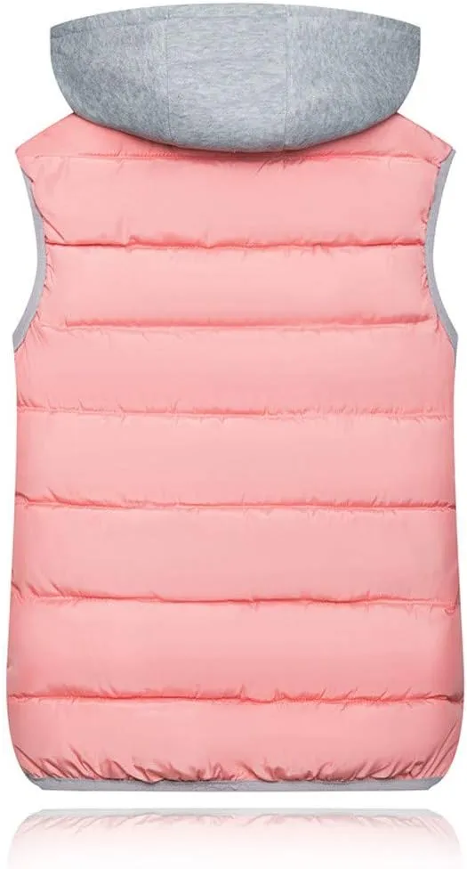 Puffer Vest Women with Hood Quilted Vest Lightweight Zip Up Padded Down Vests Sleeveless Winter Puffer Jacket Gilet Outerwear