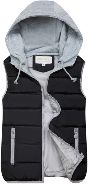 Puffer Vest Women with Hood Quilted Vest Lightweight Zip Up Padded Down Vests Sleeveless Winter Puffer Jacket Gilet Outerwear