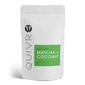 Quivr Matcha and Coconut Body Scrub, 100% natural, 10 oz