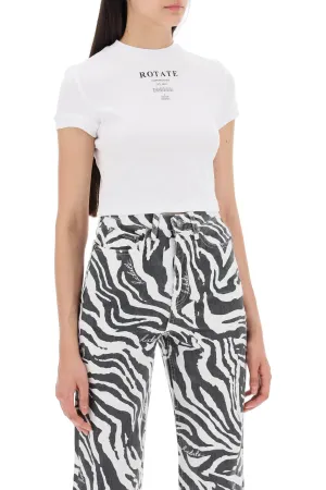 "cropped ribbed t-shirt