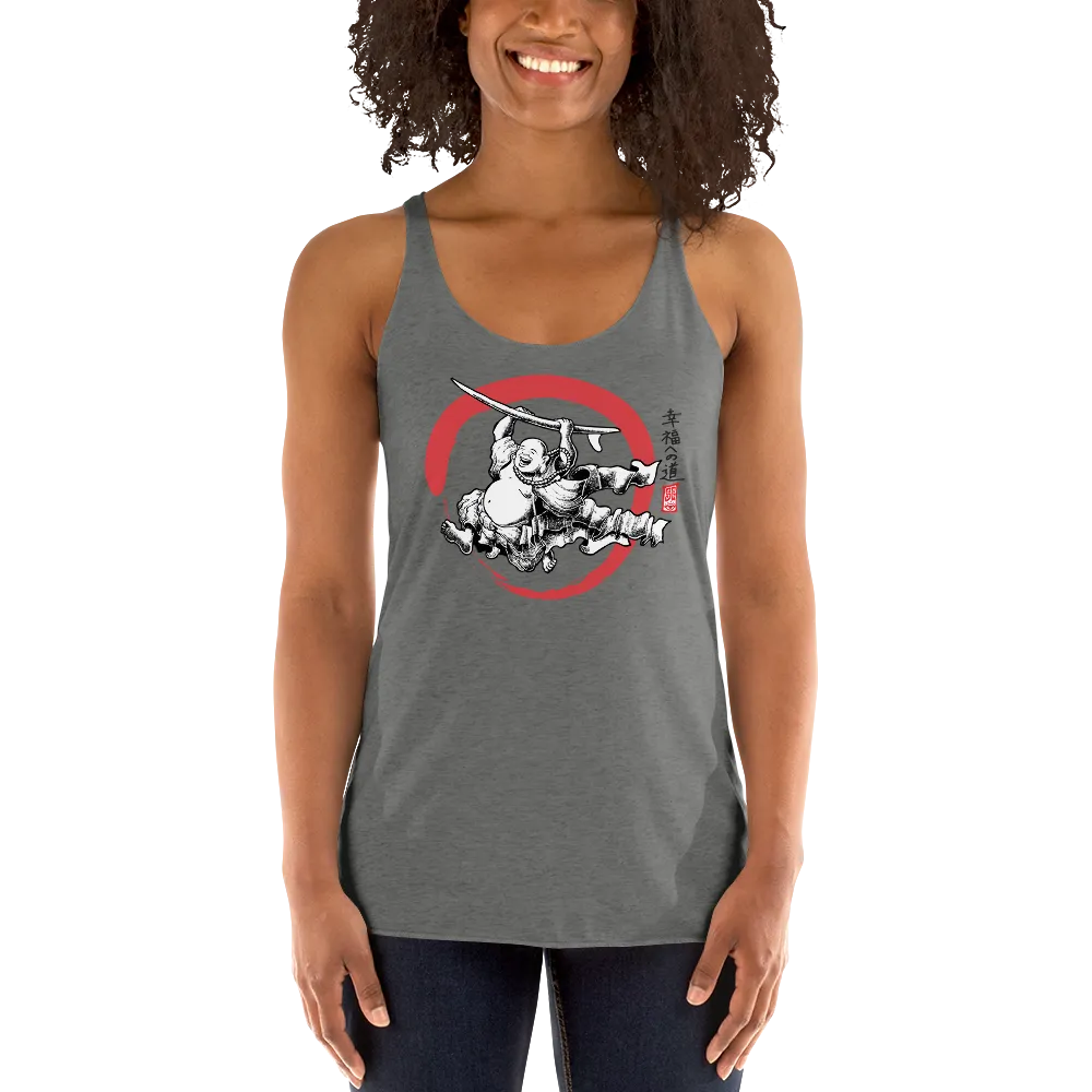 "Surfing Buddha" Women's Racerback Tank