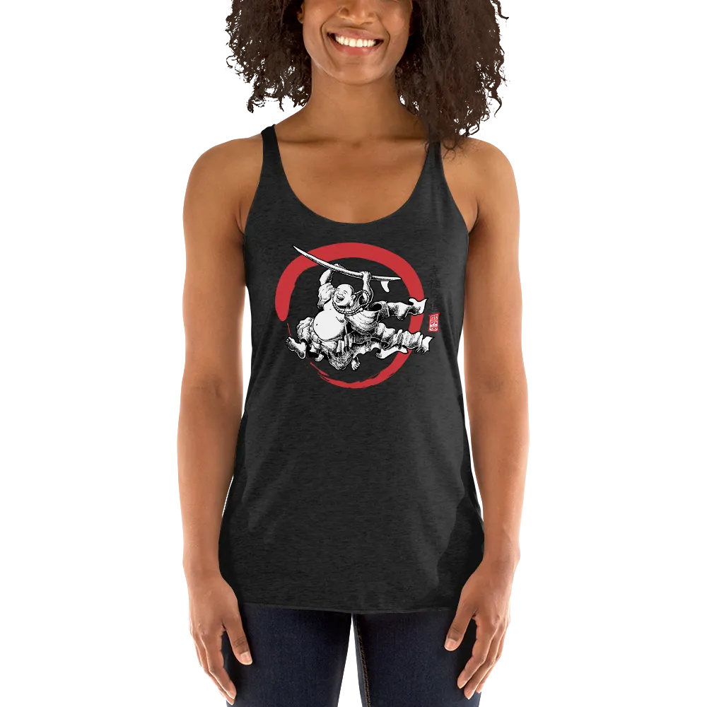 "Surfing Buddha" Women's Racerback Tank