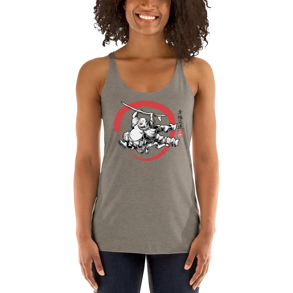 "Surfing Buddha" Women's Racerback Tank