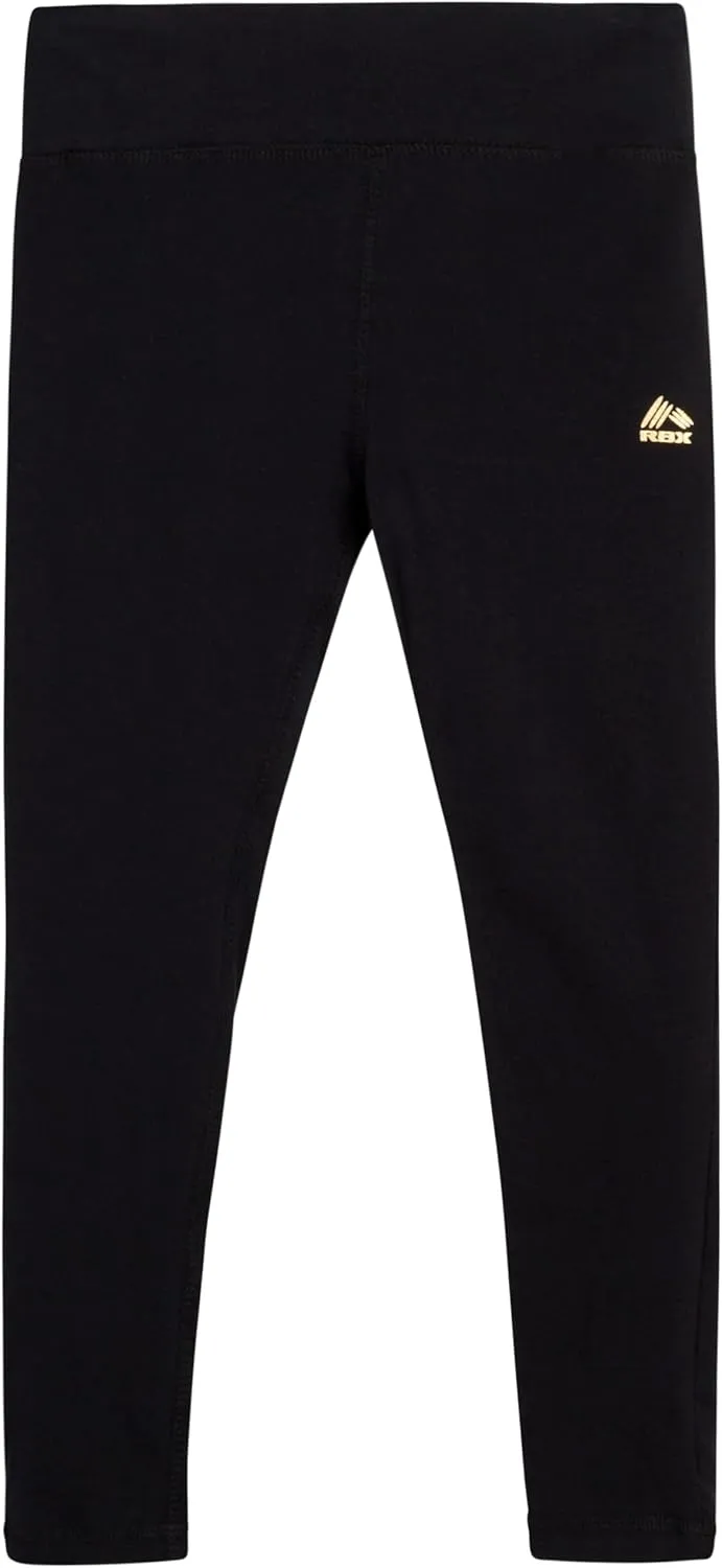 RBX Girls' Active Leggings - 2 Pack Cotton Stretch Yoga Pants and Kids Tights - Athletic Leggings for Girls (Sizes: 4-16)