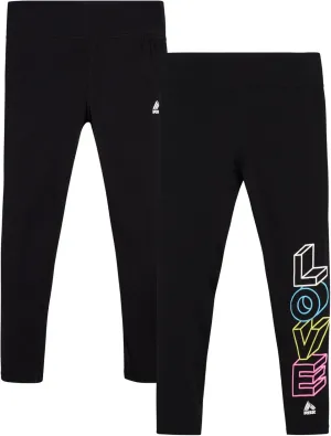 RBX Girls' Active Leggings - 2 Pack Cotton Stretch Yoga Pants and Kids Tights - Athletic Leggings for Girls (Sizes: 4-16)