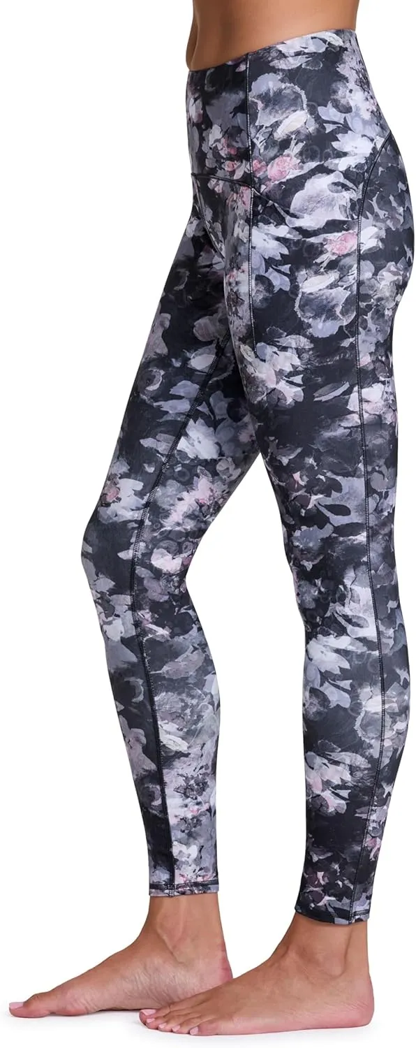RBX Women's Full Length Legging with Pockets, Printed Workout Leggings for Women Squat Proof High Waisted Leggings for Yoga
