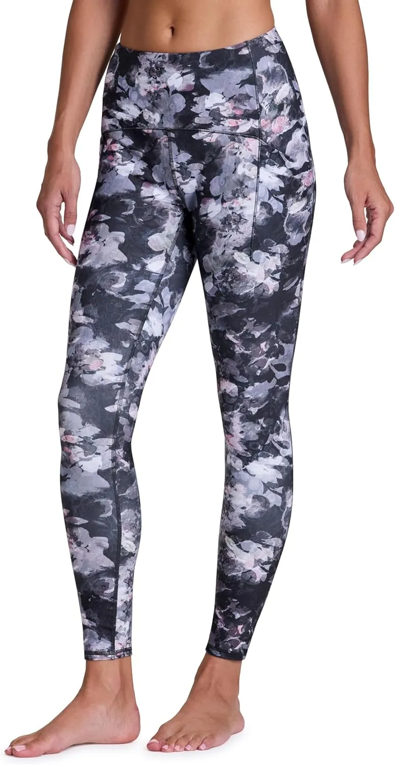RBX Women's Full Length Legging with Pockets, Printed Workout Leggings for Women Squat Proof High Waisted Leggings for Yoga