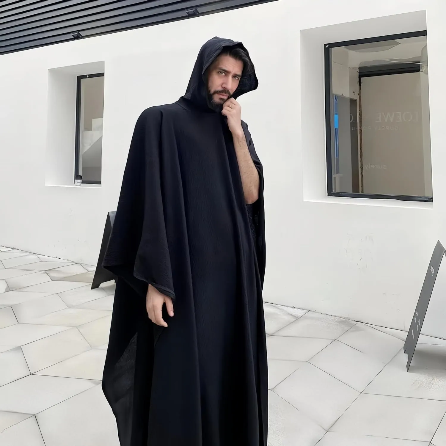 Renaissance Hooded Cloak Unisex Coat with Hood Halloween Christmas Cloak Vampire Witch Cape Cosplay Costume