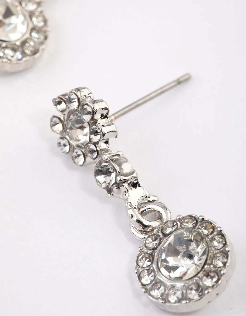 Rhodium Classic Signet Drop Earrings & Polishing Set