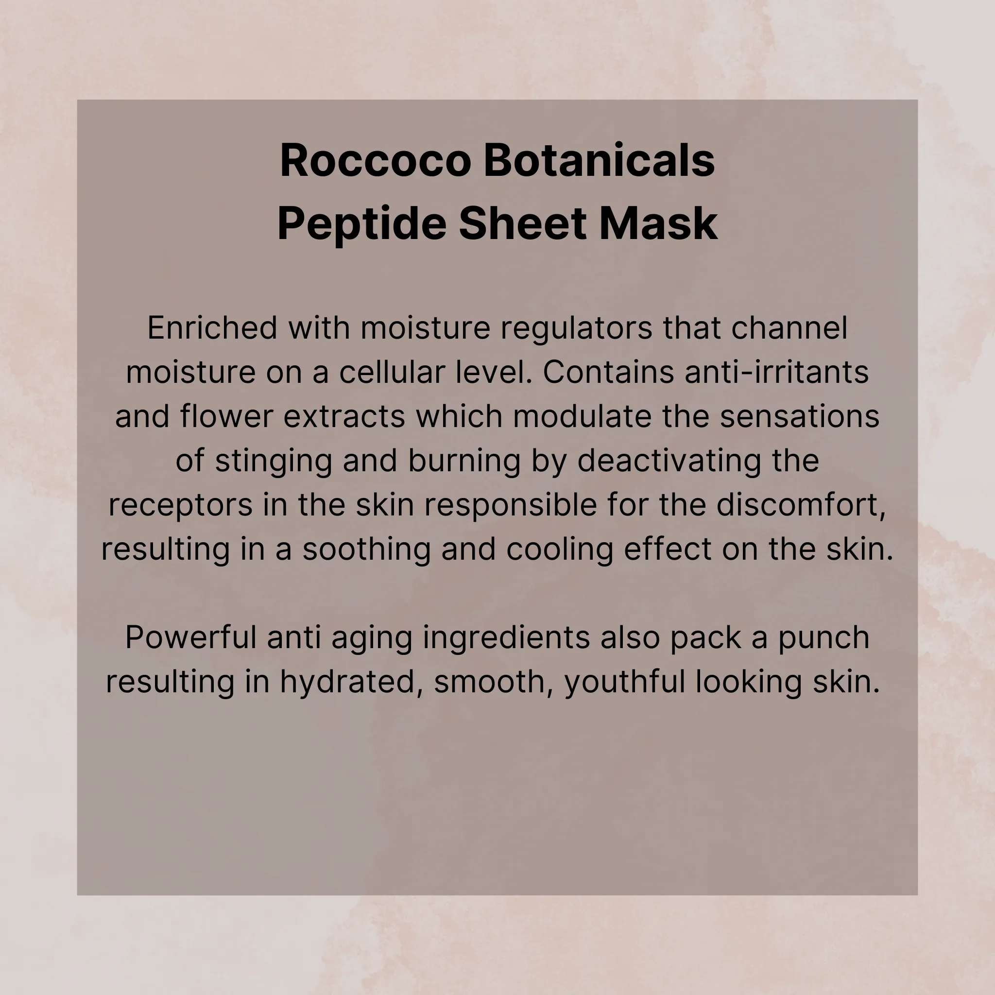 Roccoco Botanicals Peptide Sheet Mask