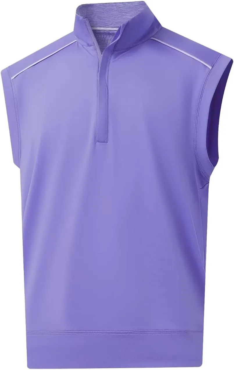 Rouen Mens Vests Outerwear Lightweight Moisture Wicking Midlayer Sleeveless Sports Golf Quarter Zip Pullover Mens Vest