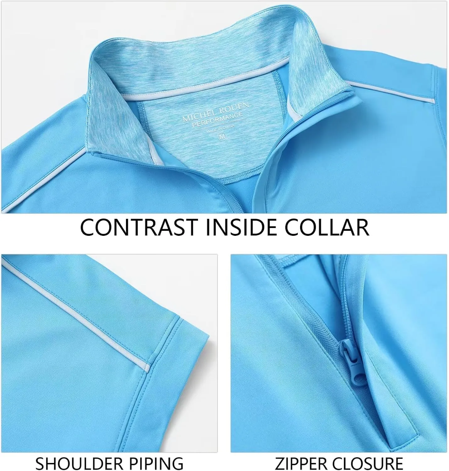 Rouen Mens Vests Outerwear Lightweight Moisture Wicking Midlayer Sleeveless Sports Golf Quarter Zip Pullover Mens Vest