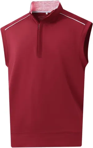 Rouen Mens Vests Outerwear Lightweight Moisture Wicking Midlayer Sleeveless Sports Golf Quarter Zip Pullover Mens Vest