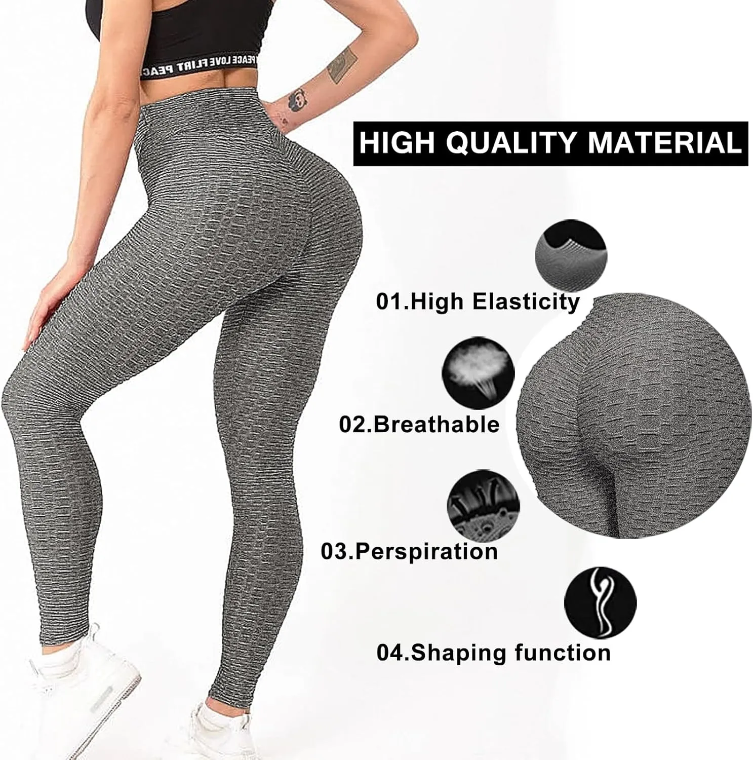 Scrunch Butt Lifting Leggings with Pockets for Women Butt Lift High Waisted Peach Lift TIK Tok Leggings Yoga Pants