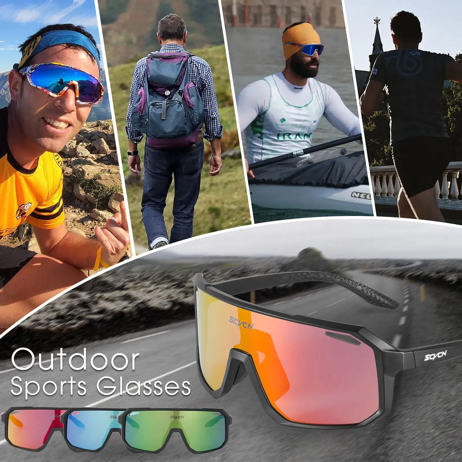 SCVCN Outdoor MTB Driving Glasses Cycling Sunglasses UV400 Women Sports Running Eyewear Men Road Bicycle Glasses Bike Goggles