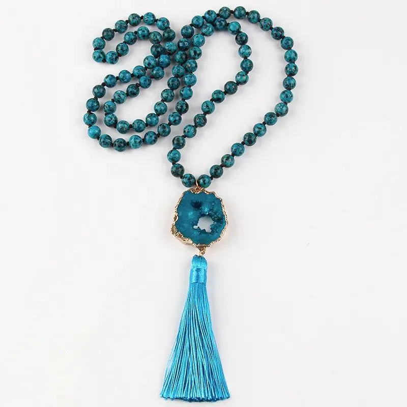Semi Precious Druzy Stone Necklaces Collection