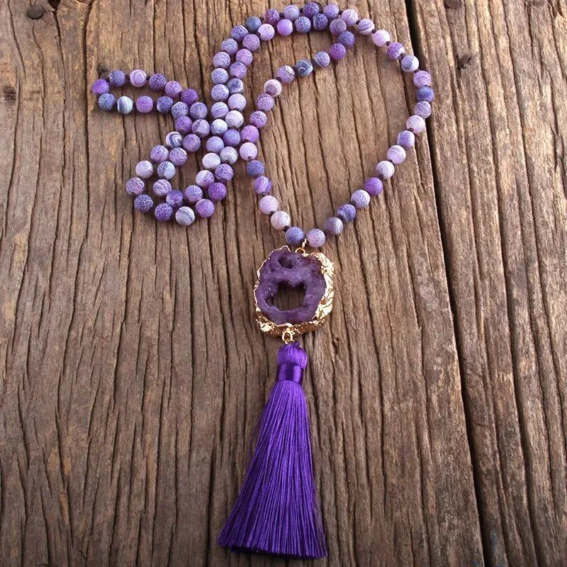 Semi Precious Druzy Stone Necklaces Collection